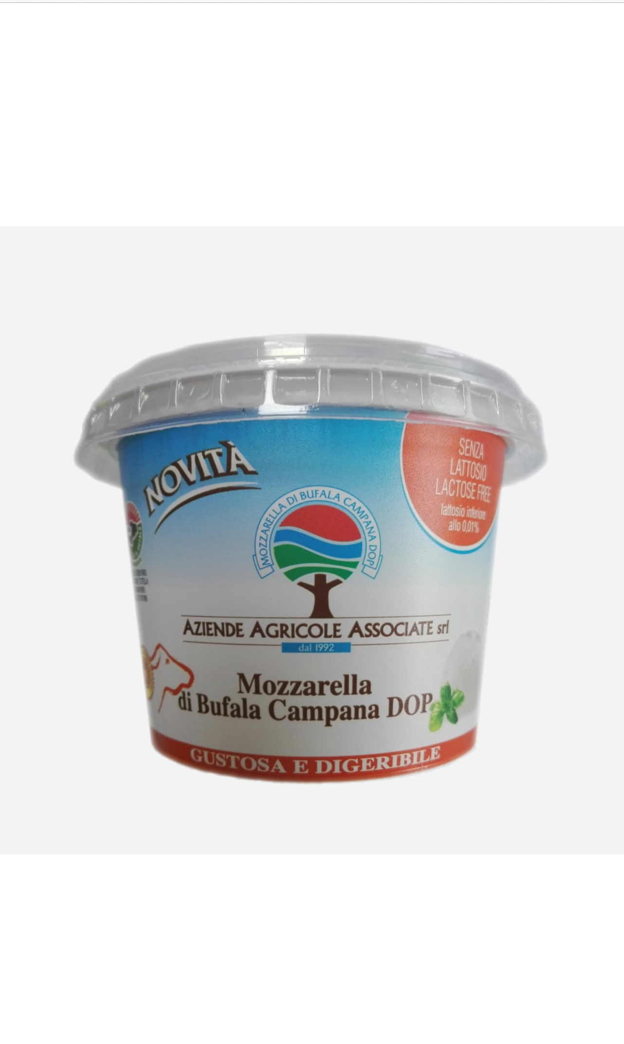 Mozzarella senza lattosio dop 150g singola in busta Prezzo al KG